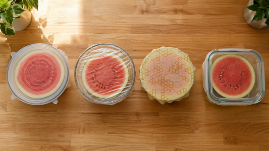Silicone stretch lids plastic wrap beeswax containers food storage comparison test