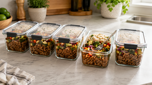 Ground turkey meal prep containers for a full week