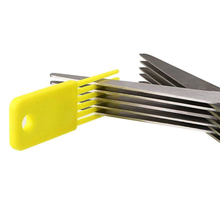 5-Blade Herb Scissors Set — Stainless Steel with Safety Cover