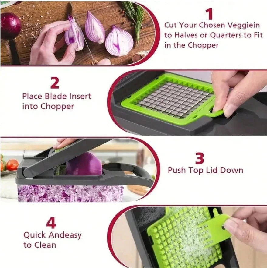 16 In 1 Vegetable Chopper — Slice, Dice & Grate in Seconds