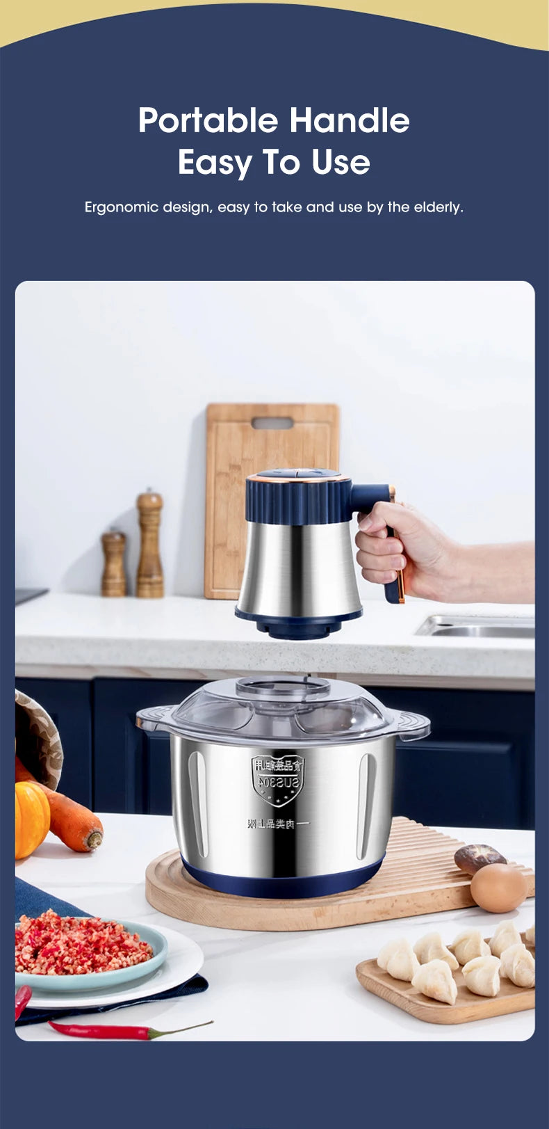 5-in-1 Time-Saving Food Processor | Grind, Chop & Slice in Seconds
