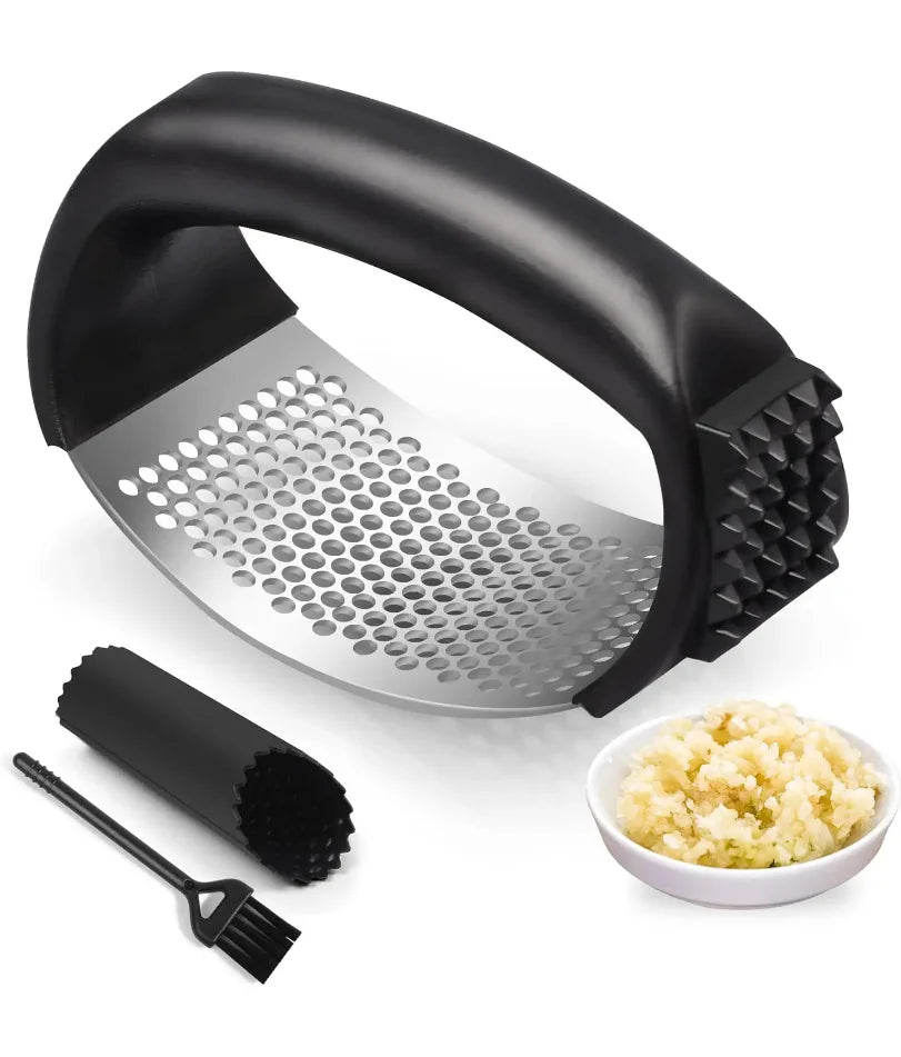 Garlic Press Rocker Set — Crush & Mince with No Peeling