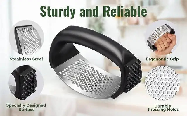 Garlic Press Rocker Set — Crush & Mince with No Peeling