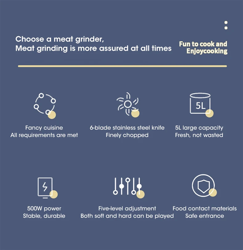 5-in-1 Time-Saving Food Processor | Grind, Chop & Slice in Seconds