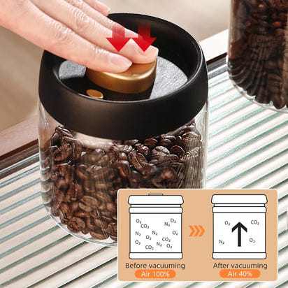 Premium Vacuum Coffee Jar - Barista Edition - Save $300/Year