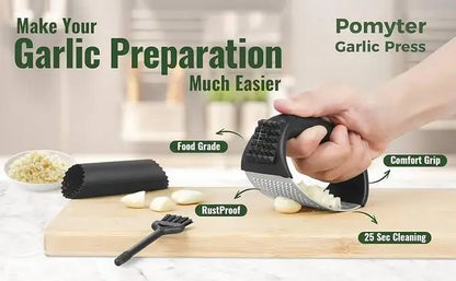 Garlic Press Rocker Set — Crush & Mince with No Peeling