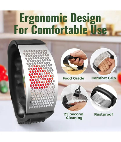 Garlic Press Rocker Set — Crush & Mince with No Peeling