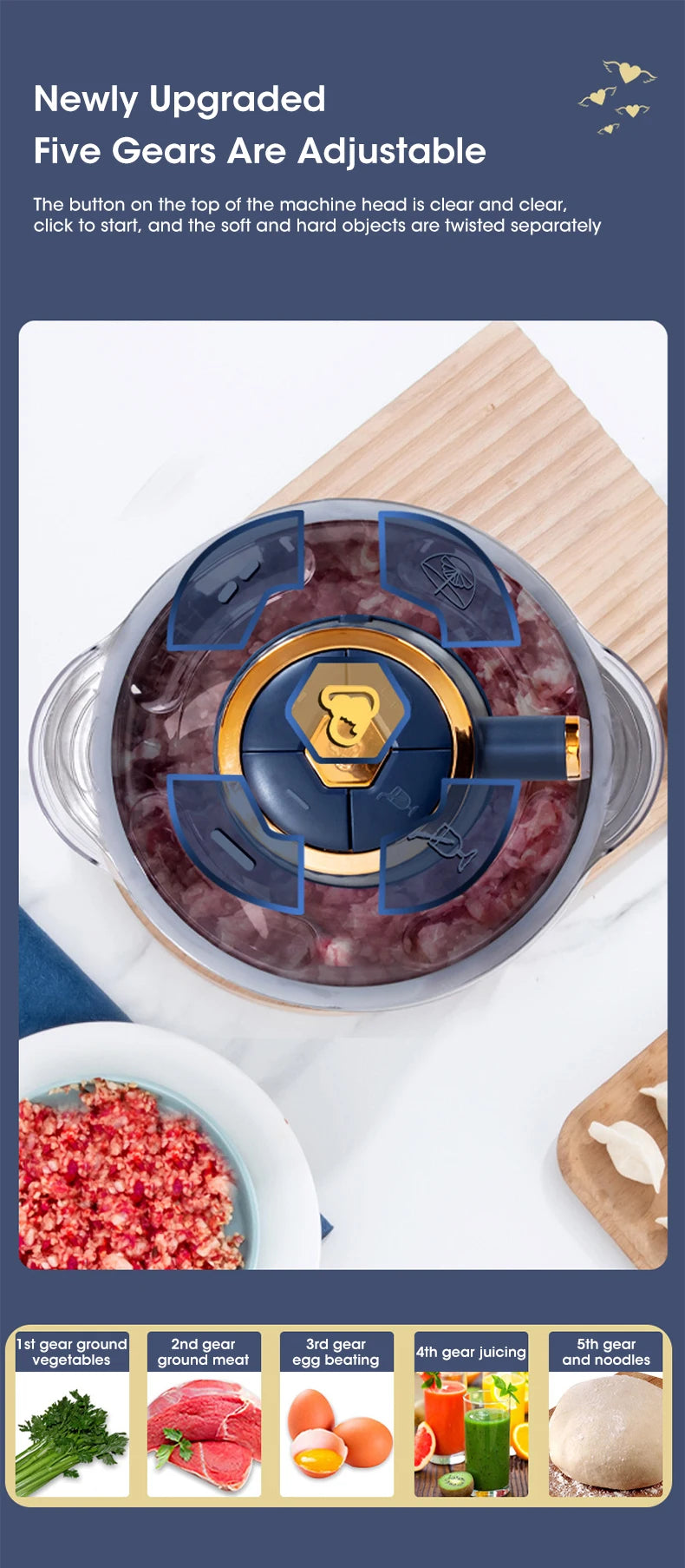 5-in-1 Time-Saving Food Processor | Grind, Chop & Slice in Seconds