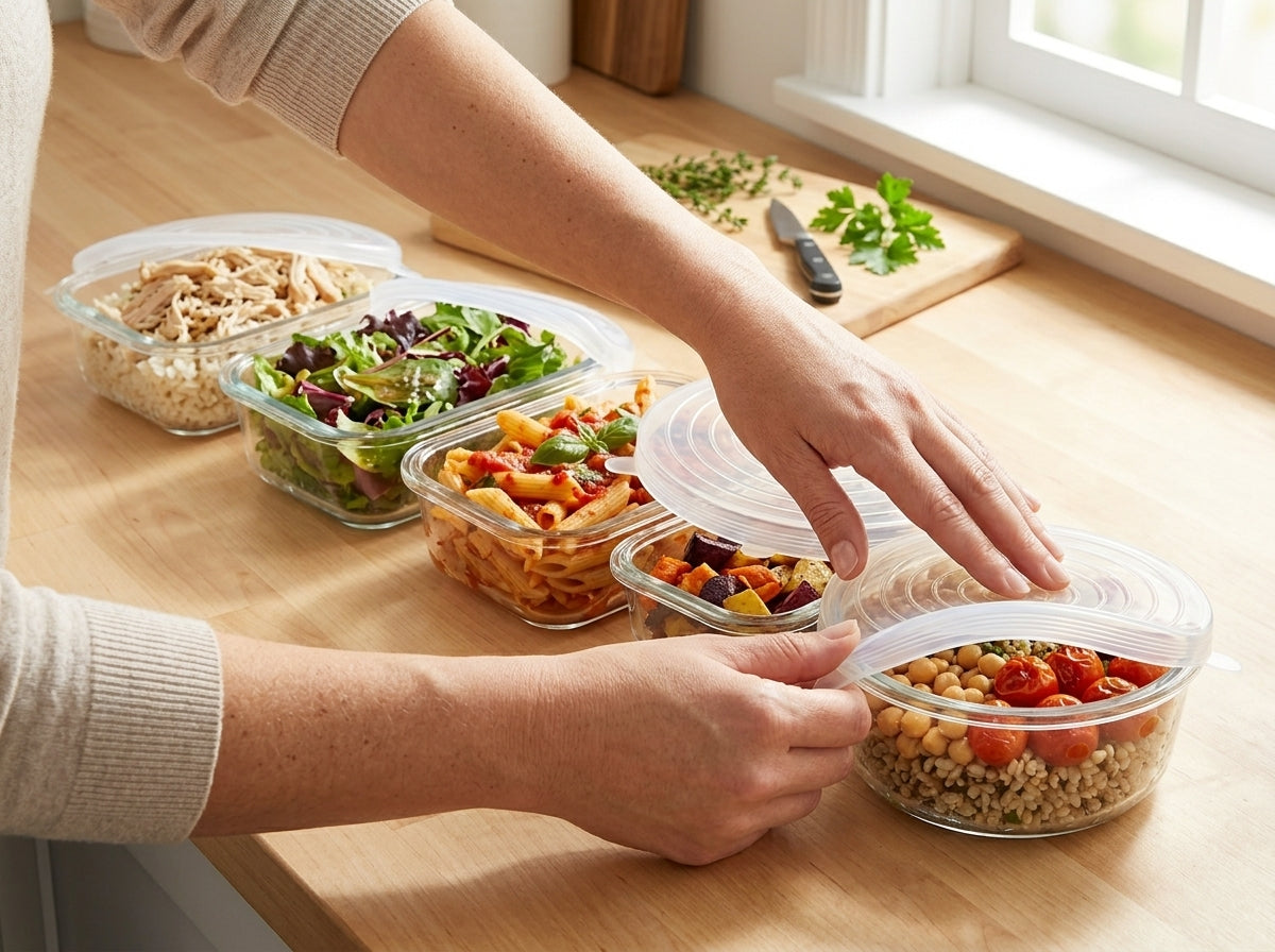 Silicone Stretch Lids Set (6-Pack) — Reusable Covers for Bowls, Cups & Containers