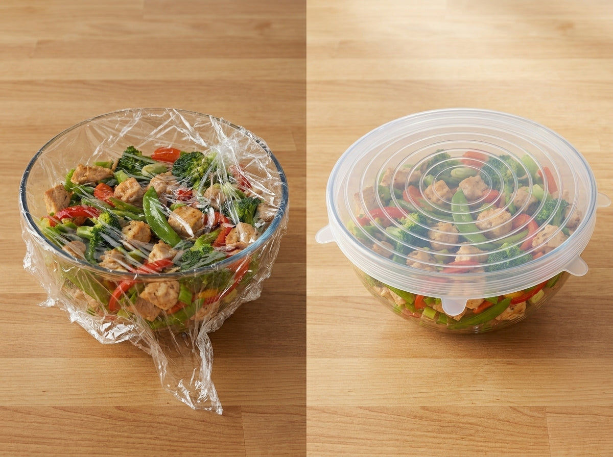 Silicone Stretch Lids Set (6-Pack) — Reusable Covers for Bowls, Cups & Containers