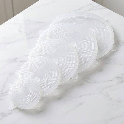 Silicone Stretch Lids Set (6-Pack) — Reusable Covers for Bowls, Cups & Containers